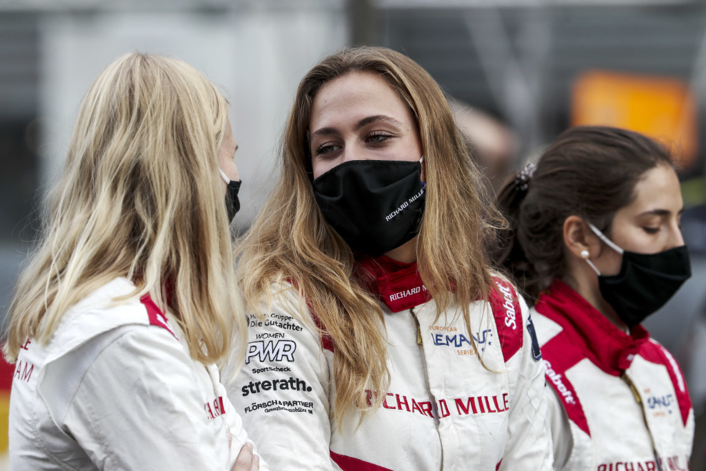 Le Mans racing drivers Tatiana Calderón, Beitske Visser and Sophia Flörsch
