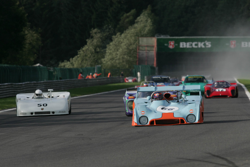 Classic cars racing in Belgium