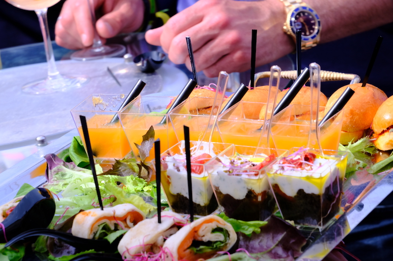 food at Le Mans Drivers Parade Hospitality 